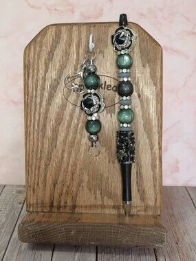 #108 Handmade Beaded Pen & Purse Charm Set